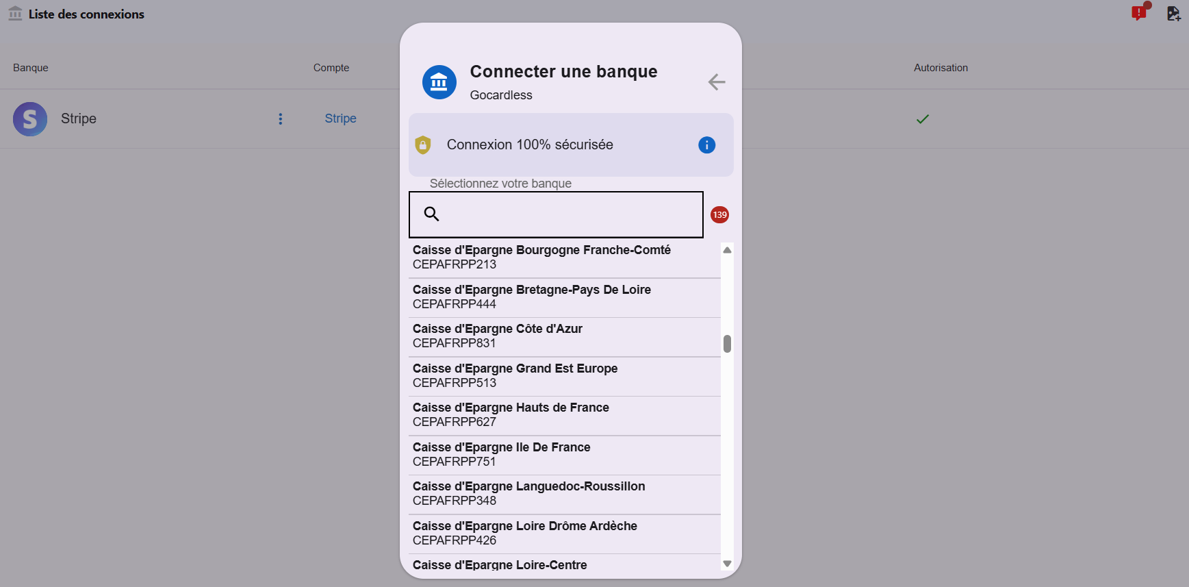 connect your bank screenshot