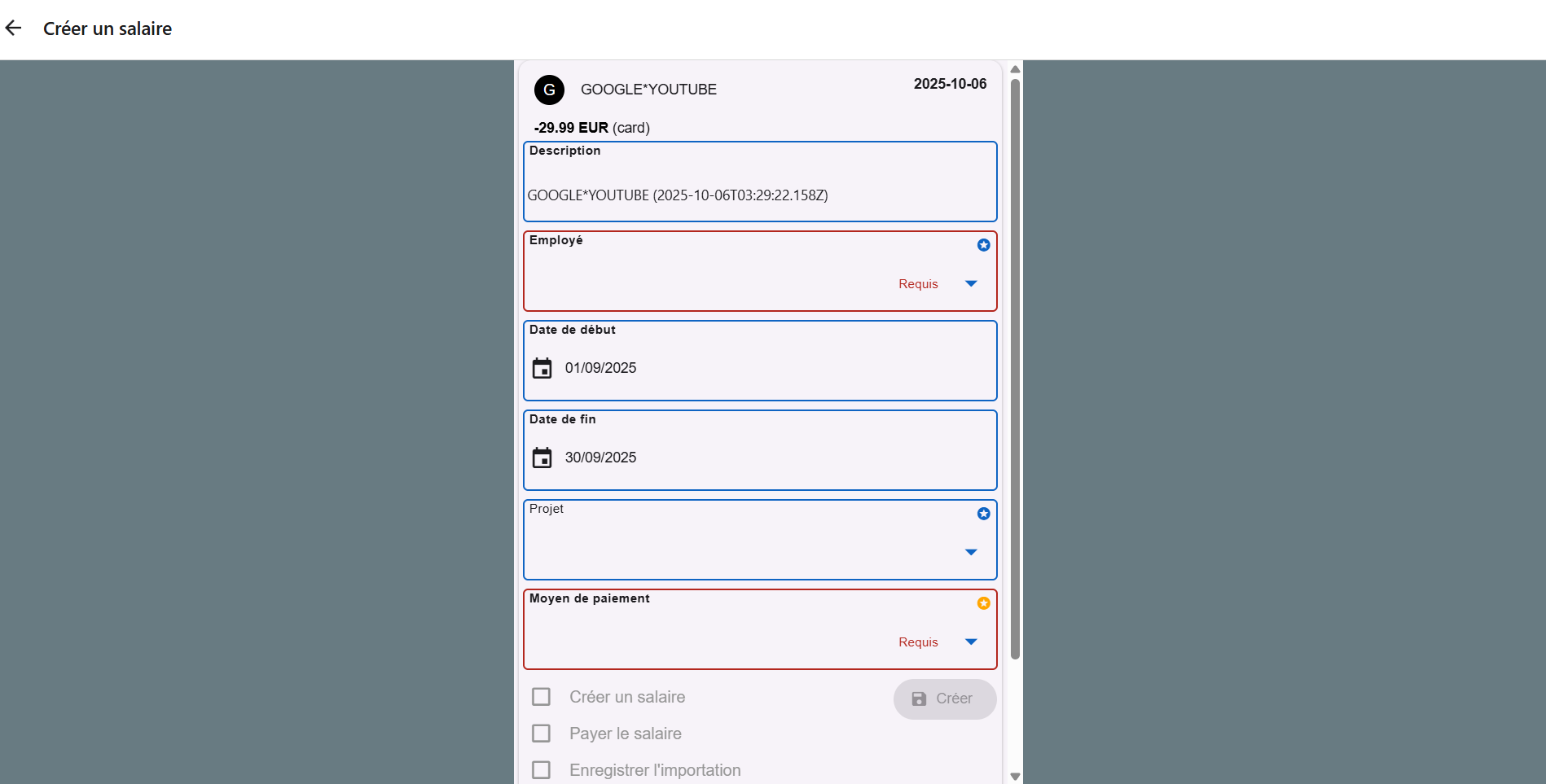 Register Salaries Screenshot